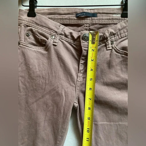 Fidelity Hepburn low rise crop dusty rose colored jeans Sz 27 - Picture 12 of 12